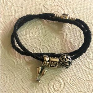 Pandora bracelet with charms